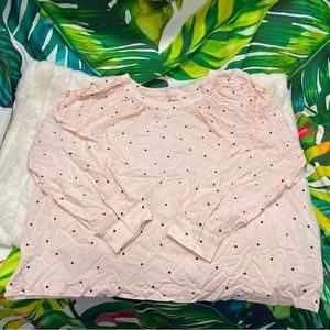 Guc $59 Levi’s 1X Pale Pink Black Polka Dot Lightweight Office Teacher Blouse